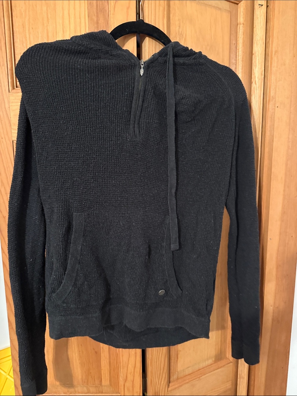 Prana Black Half-Zip Hooded Sweater